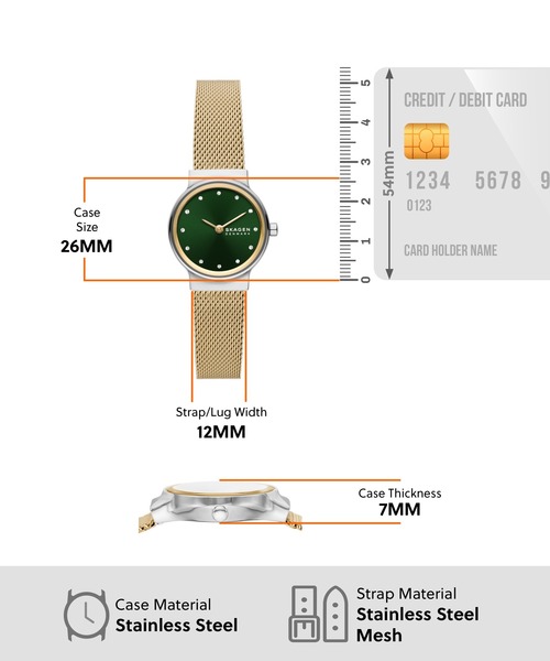 SKAGEN(スカーゲン)の「FREJA LILLE SKW3068(アナログ腕時計・レディース・ゴールド・FREE)」の6枚目の写真