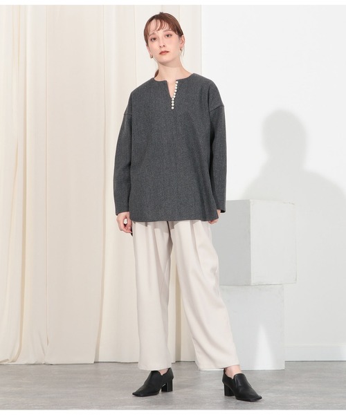 Settimissimo(セッティミッシモ)の「カットメルトンパールデザインプルオーバー(Tシャツ/カットソー・レディース・グレー/オフホワイト・FREE)」の8枚目の写真