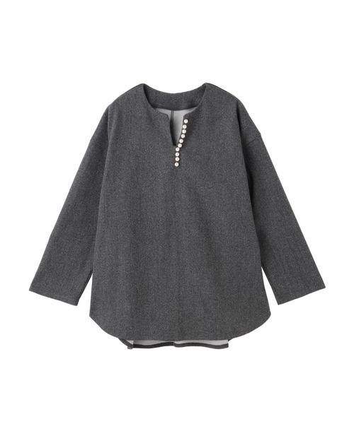 Settimissimo(セッティミッシモ)の「カットメルトンパールデザインプルオーバー(Tシャツ/カットソー・レディース・グレー/オフホワイト・FREE)」の14枚目の写真