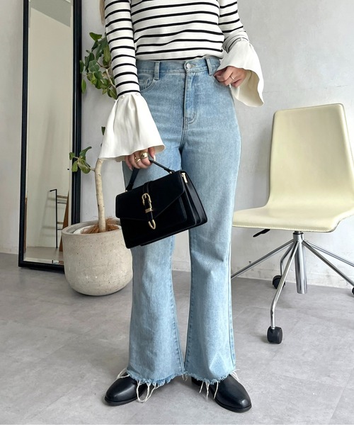 プロズヴェール　ブルー フレア　オーバーサイズデニムジャケット M SALE】Over Denim Blouson