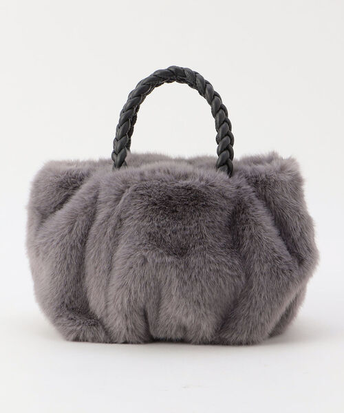 fredy emue(フレディエミュ)の「ブレイドハンドルフェイクファーバッグ(トートバッグ・レディース・オリーブ/グレー/ベージュ・FREE)」の2枚目の写真