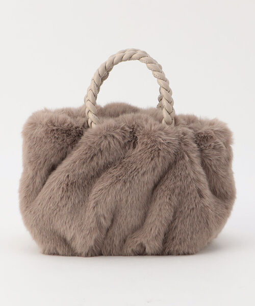 fredy emue(フレディエミュ)の「ブレイドハンドルフェイクファーバッグ(トートバッグ・レディース・オリーブ/グレー/ベージュ・FREE)」の5枚目の写真