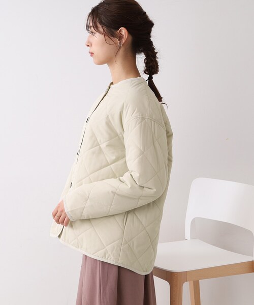 DRESKIP（ドレスキップ）の「◆【撥水/吸湿発熱/追加生産】今年は断然ショート丈！　キルトジャケット（ブルゾン・レディース・ブラック/グレー/カーキ・02/03）」の7枚目の写真