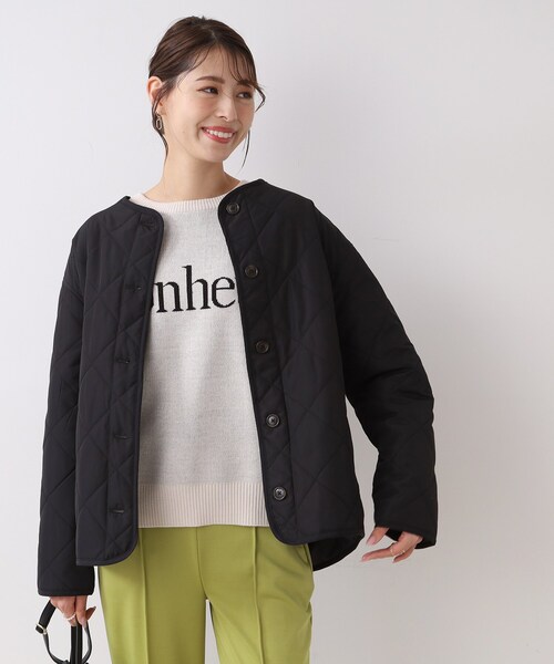 DRESKIP（ドレスキップ）の「◆【撥水/吸湿発熱/追加生産】今年は断然ショート丈！　キルトジャケット（ブルゾン・レディース・ブラック/グレー/カーキ・02/03）」の8枚目の写真