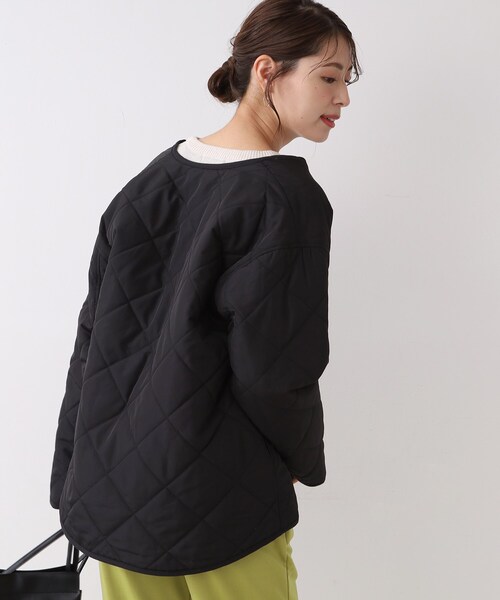 DRESKIP（ドレスキップ）の「◆【撥水/吸湿発熱/追加生産】今年は断然ショート丈！　キルトジャケット（ブルゾン・レディース・ブラック/グレー/カーキ・02/03）」の19枚目の写真
