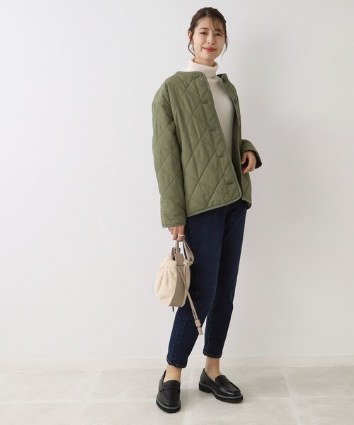 DRESKIP（ドレスキップ）の「◆【撥水/吸湿発熱/追加生産】今年は断然ショート丈！　キルトジャケット（ブルゾン・レディース・ブラック/グレー/カーキ・02/03）」の20枚目の写真