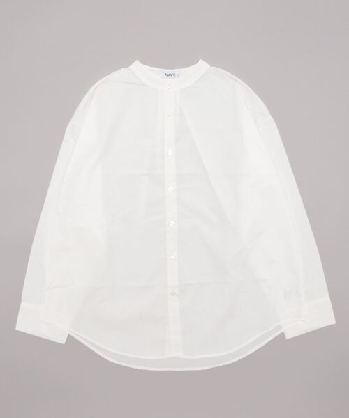 NAVY(ネイビー)の「バスケット編みベスト+バンドカラー長袖シャツ アンサンブル(ベスト・レディース・チャコール/ダークブラウン/オレンジ・フリー)」の4枚目の写真