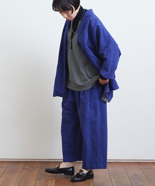 yuni（ユニ ）の「ハイツイストコットンリネン ゴムタックパンツ