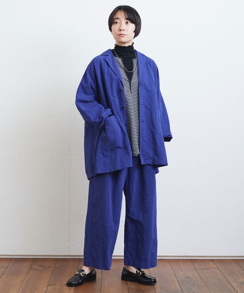 yuni（ユニ ）の「ハイツイストコットンリネン ゴムタックパンツ