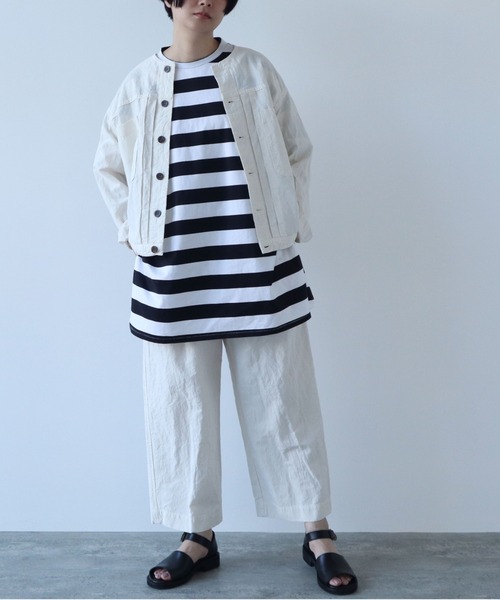 yuni（ユニ ）の「ハイツイストコットンリネン ゴムタックパンツ