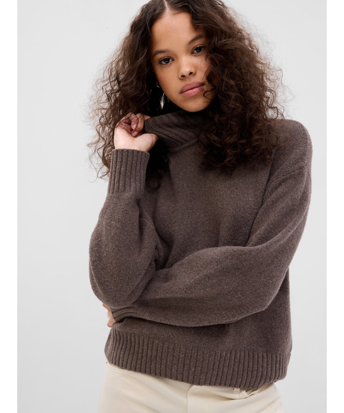 GAP（ギャップ）の「CashSoft カシミヤタッチ モックネック 袖パフ