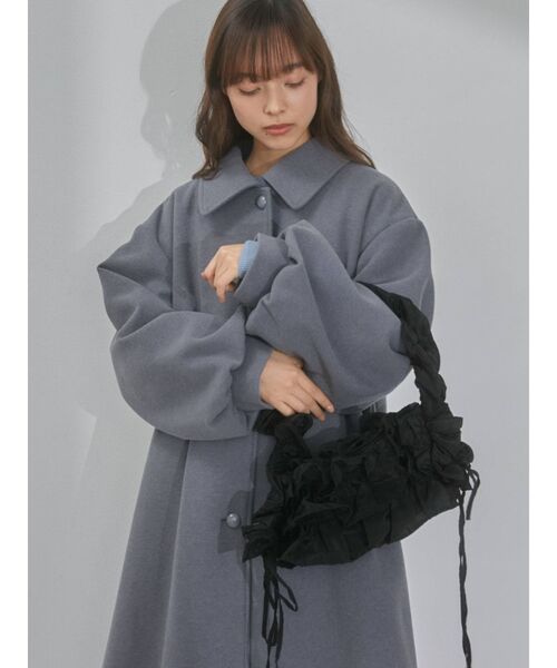 merry jenny（メリージェニー）の「frilly gather shoulder bag（ショルダーバッグ・レディース・アイボリー/ブラック・FREE）」の7枚目の写真