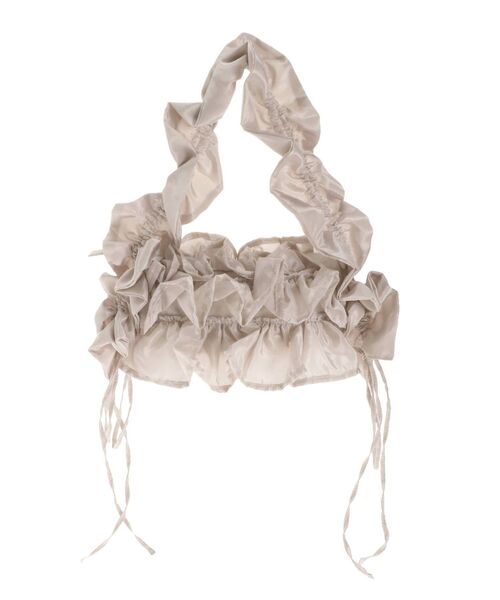 merry jenny（メリージェニー）の「frilly gather shoulder bag（ショルダーバッグ・レディース・アイボリー/ブラック・FREE）」の14枚目の写真