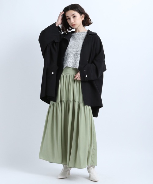 eL（エル）の「【eL】Tent Middle Coat/184942（トレンチコート・レディース・カーキ/ブラック/ベージュ・FREE）」の20枚目の写真