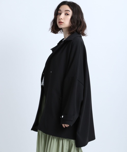eL（エル）の「【eL】Tent Middle Coat/184942（トレンチコート・レディース・カーキ/ブラック/ベージュ・FREE）」の4枚目の写真