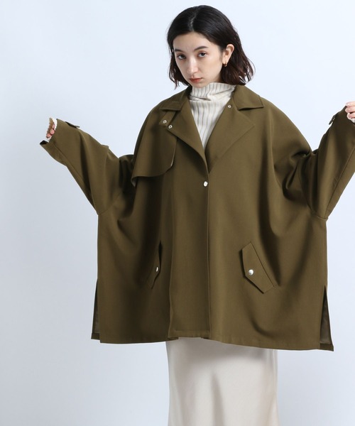eL（エル）の「【eL】Tent Middle Coat/184942（トレンチコート・レディース・カーキ/ブラック/ベージュ・FREE）」の5枚目の写真