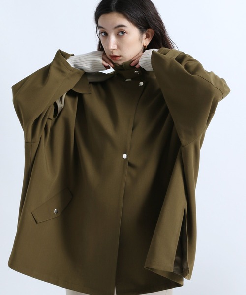 eL（エル）の「【eL】Tent Middle Coat/184942（トレンチコート・レディース・カーキ/ブラック/ベージュ・FREE）」の14枚目の写真