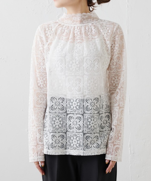 PUAL CE CIN（ピュアルセシン）の「ラッセルレースプルオーバー（Tシャツ/カットソー・レディース・オフホワイト/ブラック・FREE）」の17枚目の写真