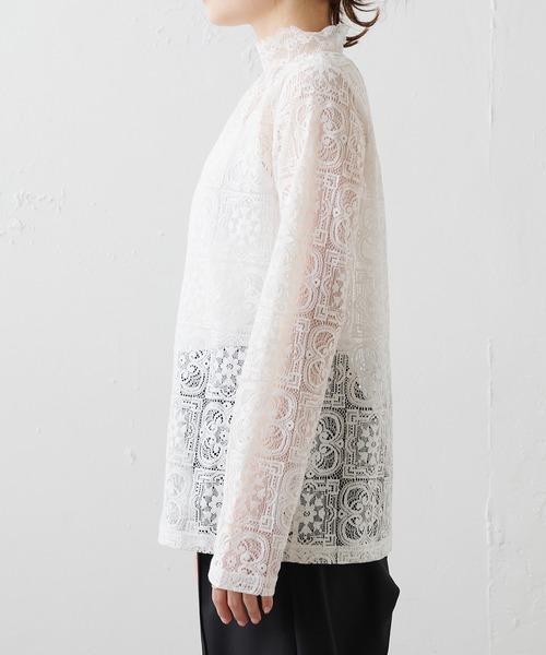 PUAL CE CIN（ピュアルセシン）の「ラッセルレースプルオーバー（Tシャツ/カットソー・レディース・オフホワイト/ブラック・FREE）」の12枚目の写真