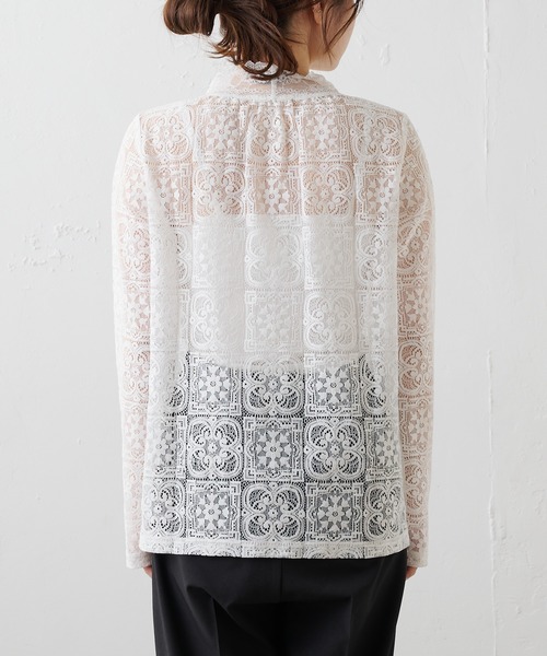 PUAL CE CIN（ピュアルセシン）の「ラッセルレースプルオーバー（Tシャツ/カットソー・レディース・オフホワイト/ブラック・FREE）」の10枚目の写真