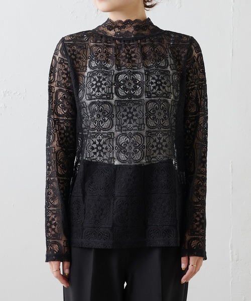 PUAL CE CIN（ピュアルセシン）の「ラッセルレースプルオーバー（Tシャツ/カットソー・レディース・オフホワイト/ブラック・FREE）」の15枚目の写真