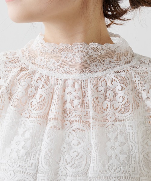 PUAL CE CIN（ピュアルセシン）の「ラッセルレースプルオーバー（Tシャツ/カットソー・レディース・オフホワイト/ブラック・FREE）」の6枚目の写真