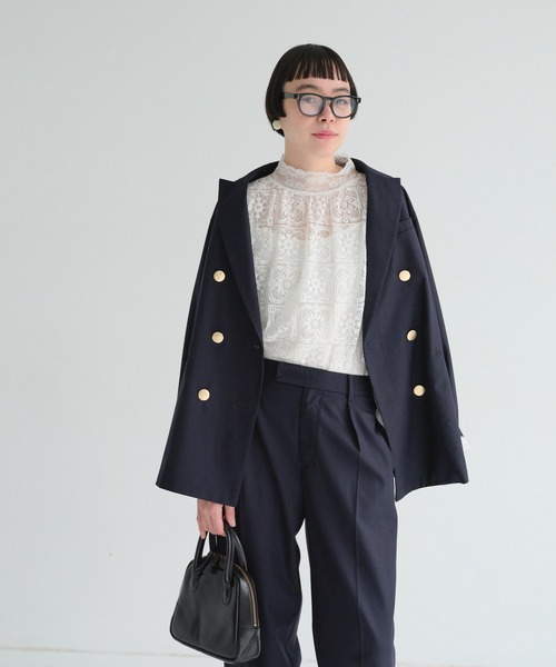 PUAL CE CIN（ピュアルセシン）の「ラッセルレースプルオーバー（Tシャツ/カットソー・レディース・オフホワイト/ブラック・FREE）」の5枚目の写真