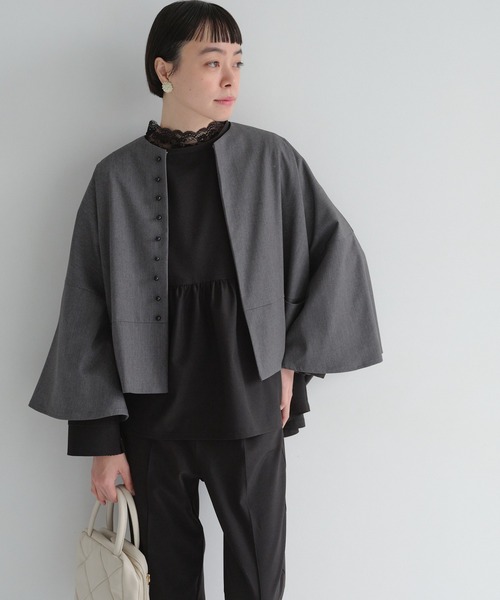 PUAL CE CIN（ピュアルセシン）の「ラッセルレースプルオーバー（Tシャツ/カットソー・レディース・オフホワイト/ブラック・FREE）」の7枚目の写真