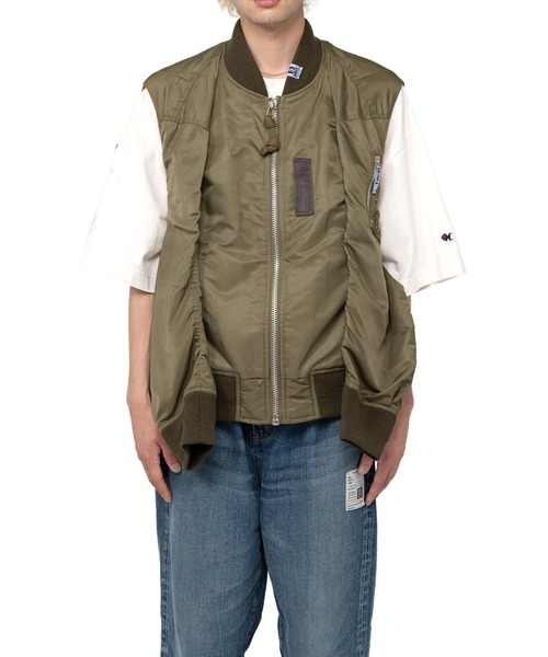 Maison MIHARA YASUHIRO（メゾンミハラヤスヒロ）の「Hollowed-Out MA-1 Vset（ベスト・メンズ・カーキ・46）」の8枚目の写真