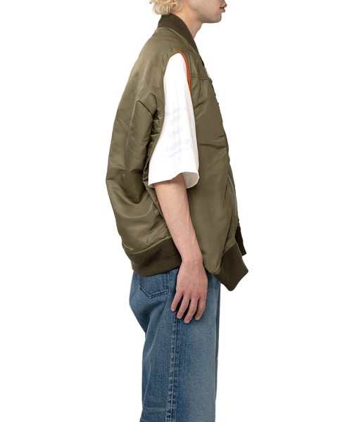 Maison MIHARA YASUHIRO（メゾンミハラヤスヒロ）の「Hollowed-Out MA-1 Vset（ベスト・メンズ・カーキ・46）」の11枚目の写真