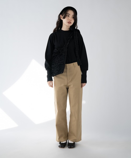 PERNA（ペルナ）の「フリルトートバッグ（トートバッグ・レディース・キャメル/ホワイト/ブラック・FREE）」の6枚目の写真