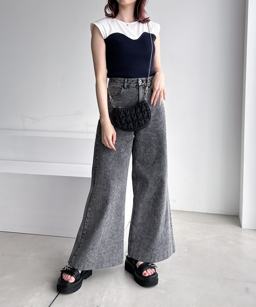 Heather（ヘザー）の「Wベルトバルキーソールサンダル　182408（サンダル・レディース・ブラック/アイボリー・L/M）」の8枚目の写真