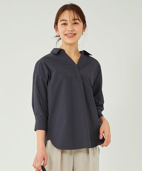 「green label relaxing」 長袖ブラウス FREE ダークグレー レディース green label relaxing（グリーンレーベルリラクシング）の