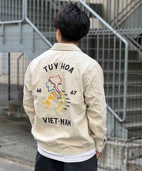 HOUSTON（ヒューストン）の「ＨOUSTON-VIETNAM JACKET（その他アウター・メンズ・ブラック/インディゴブルー/キナリ・L/XL）」の9枚目の写真