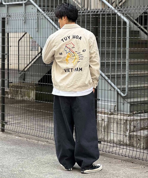 HOUSTON（ヒューストン）の「ＨOUSTON-VIETNAM JACKET（その他アウター・メンズ・ブラック/インディゴブルー/キナリ・L/XL）」の7枚目の写真