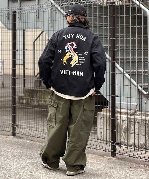 HOUSTON（ヒューストン）の「ＨOUSTON-VIETNAM JACKET（その他アウター・メンズ・ブラック/インディゴブルー/キナリ・L/XL）」の5枚目の写真