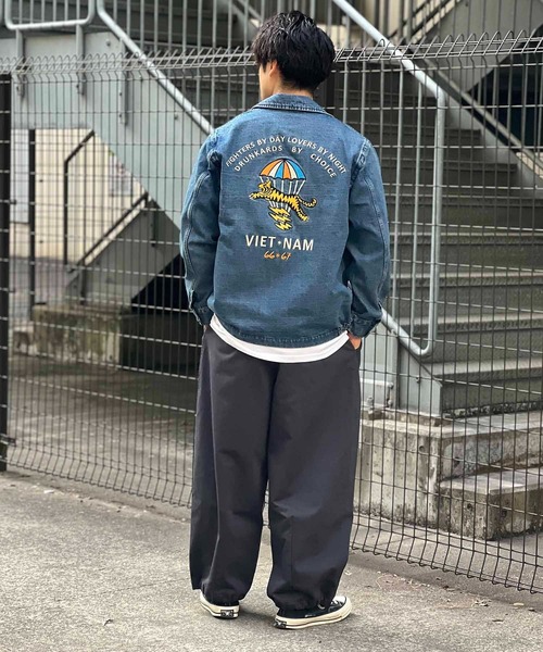 HOUSTON（ヒューストン）の「ＨOUSTON-VIETNAM JACKET（その他アウター・メンズ・ブラック/インディゴブルー/キナリ・L/XL）」の11枚目の写真
