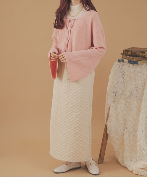 Ambre Neige(アンブルネージュ)の「2WAYレースアップリボンニット/【WEB/EC限定商品】(ニット/セーター・レディース・ライトベージュ/ライトグリーン/ピンク・FREE)」の9枚目の写真