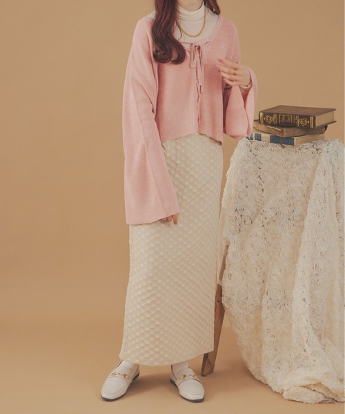 Ambre Neige(アンブルネージュ)の「2WAYレースアップリボンニット/【WEB/EC限定商品】(ニット/セーター・レディース・ライトベージュ/ライトグリーン/ピンク・FREE)」の5枚目の写真