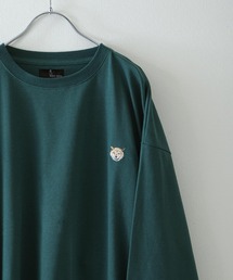 ZIP FIVE | アニマルワンポイントオーバーサイズ刺繍長袖ロンTシャツ/ネコ・猫 /柴イヌ・柴犬(Tシャツ/カットソー)