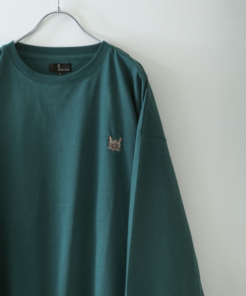 ZIP FIVE（ジップファイブ）の「【ZIP FIVE】 動物 刺繍 ワンポイント オーバーサイズ 長袖 Tシャツ / ロンT 猫 / 柴イヌ / プードル（Tシャツ/カットソー・レディース・ブラック/ホワイト系/ホワイト系2/ブラック系2/ブラック系/グレー系1/グリーン/グリーン系2/グリーン系/アッシュ/ネイビー系/ネイビー/ネイビー系1/ネイビー系2/ホワイト/ブラック系1/グリーン系1/グレー/ホワイト系1/グレー系/ネイビー系3/ホワイト系3/ブラック系3・LARGE/MEDIUM）」の17枚目の写真