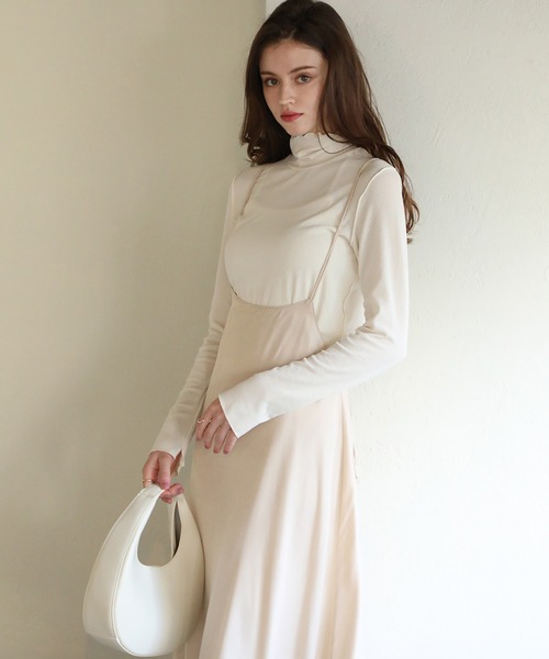aity（アイティ）の「ツイルストラップキャミワンピース 夏服（ワンピース・レディース・ブラック/ブルー/ライトグレー/ベージュ/アイボリー・M）」の2枚目の写真