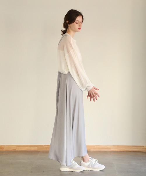 aity（アイティ）の「ツイルストラップキャミワンピース 夏服（ワンピース・レディース・ブラック/ブルー/ライトグレー/ベージュ/アイボリー・M）」の6枚目の写真