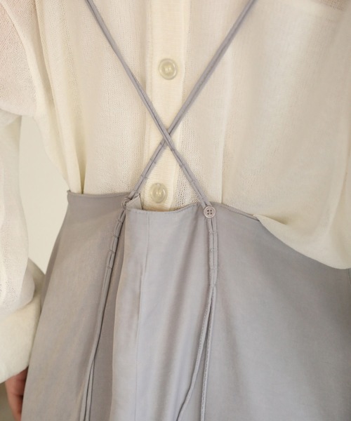 aity（アイティ）の「ツイルストラップキャミワンピース 夏服（ワンピース・レディース・ブラック/ブルー/ライトグレー/ベージュ/アイボリー・M）」の11枚目の写真