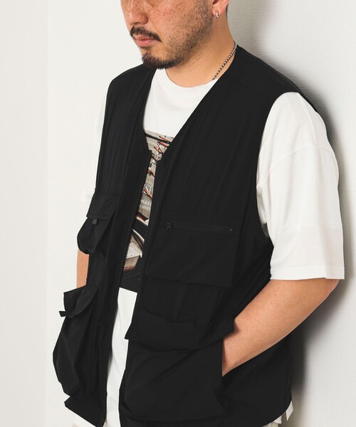 B:MING by BEAMS（ビーミングバイビームス）の「B:MING by BEAMS / マルチファンクション オープンカラー ベスト(セットアップ対応)（ベスト・メンズ・ブラック/ブラウン系その他5・LARGE/MEDIUM）」の18枚目の写真