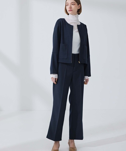 CEDNIE（セドニー）の「センタープレスストレートパンツ（その他パンツ・レディース・アイボリー/ネイビー・S/M）」の3枚目の写真