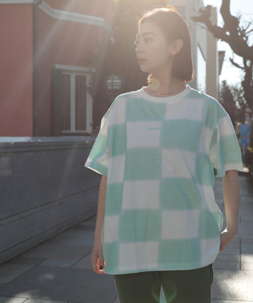 HANGTEN(ハンテン)の「【HANG TEN/ハンテン】ブロックチェック PT TEE(Tシャツ/カットソー・レディース・ピンク/ブルー・M/L)」の2枚目の写真