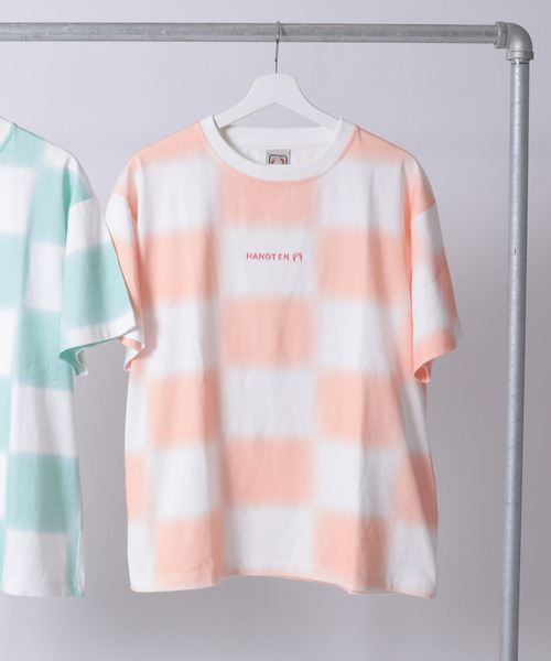 HANGTEN(ハンテン)の「【HANG TEN/ハンテン】ブロックチェック PT TEE(Tシャツ/カットソー・レディース・ピンク/ブルー・M/L)」の9枚目の写真