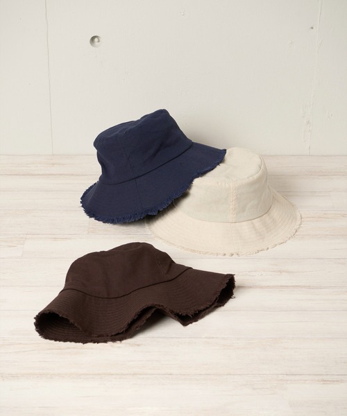 Mighty Shine(マイティシャイン)の「FRINGE HAT / Mighty Shine マイティシャイン / フリンジバケットハット(ハット・レディース・アイボリー/ネイビー/ブラウン・FREE)」の4枚目の写真