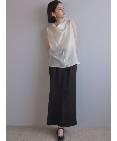 Stylevoice for xxx(スタイルヴォイスフォー)の「2WAYサスペンダー付きハイウエストタイトスカート(スカート・レディース・ベージュ/ブラック・FREE)」の2枚目の写真